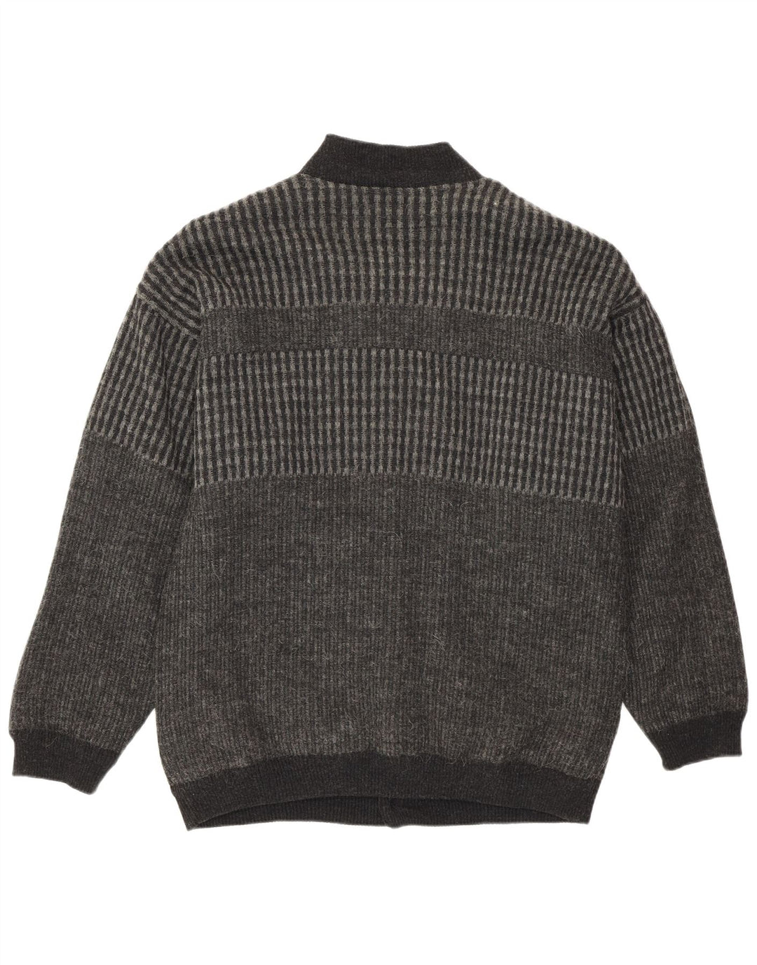 Pulover cardigan pentru bărbați Settebello Gri mediu Geometric Acrilic Retro