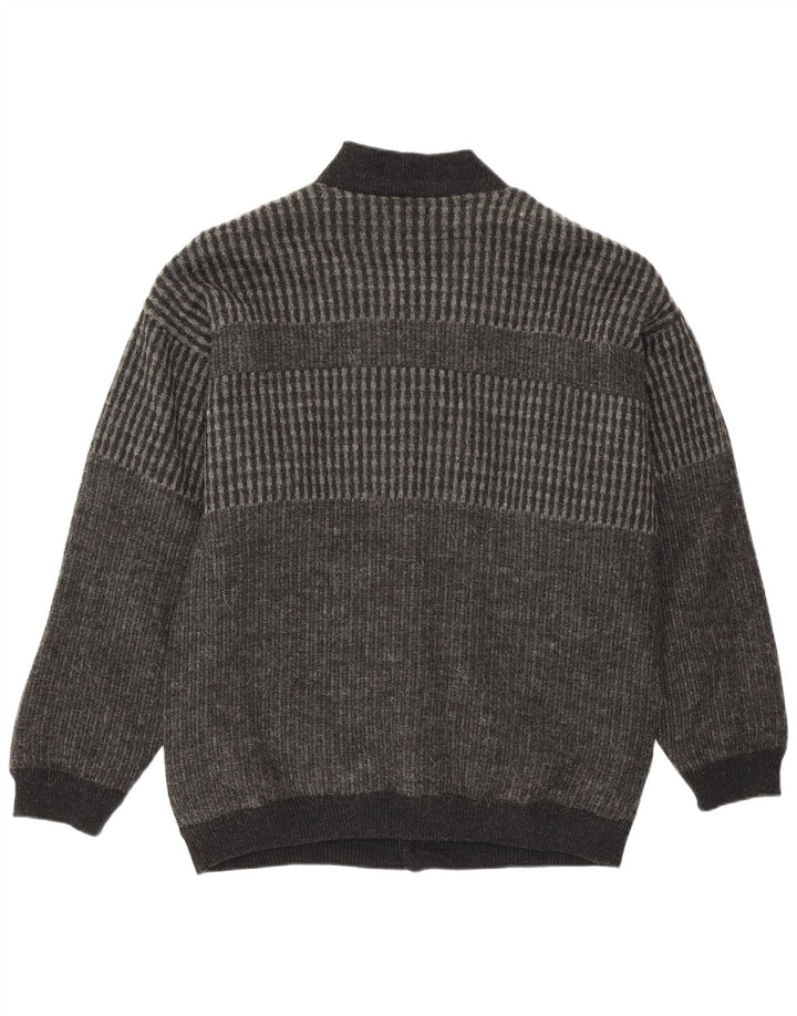 Pulover cardigan pentru bărbați Settebello Gri mediu Geometric Acrilic Retro