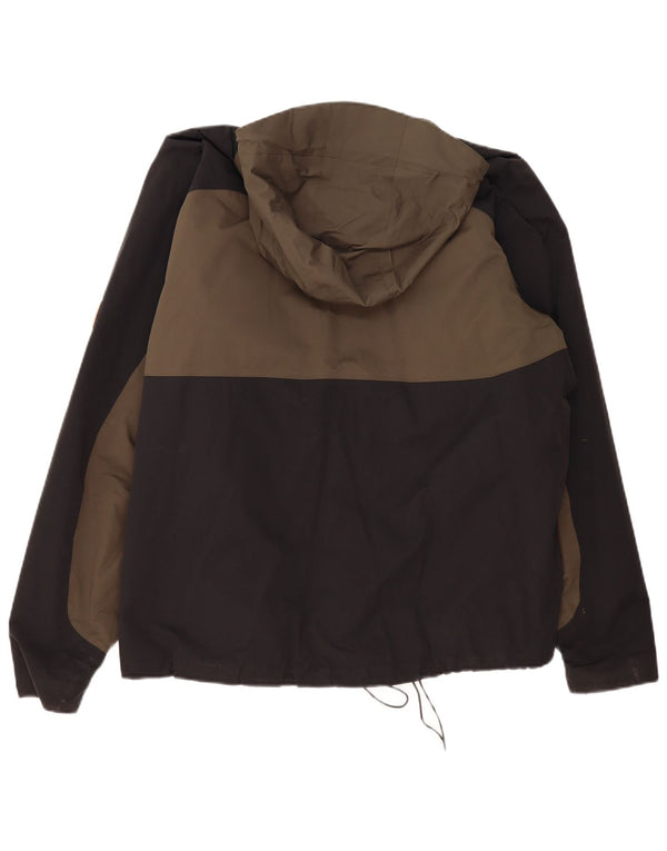 JACK WOLFSKIN Jachetă de vânt cu glugă pentru bărbați UK 44 2XL Kaki Colorblock