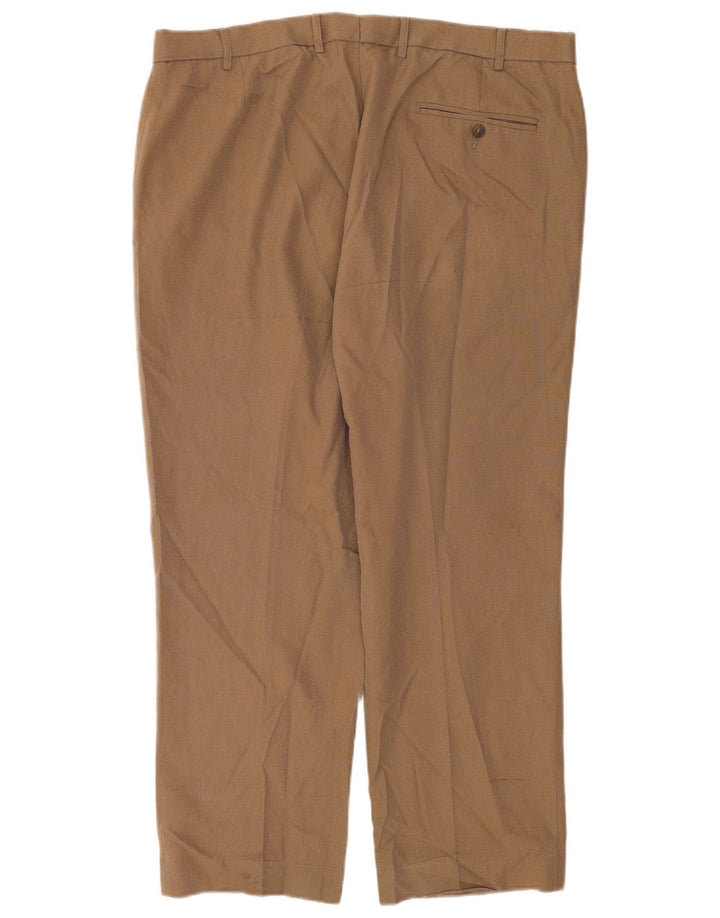 Pantaloni de costum pentru bărbați Marks & Spencer, cu ajustare normală, L38 L29, poliester bej