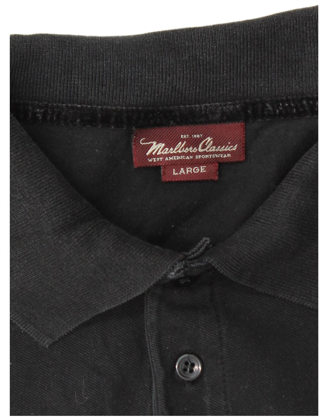 MARLBORO CLASSICS Tricou polo pentru bărbați mare negru