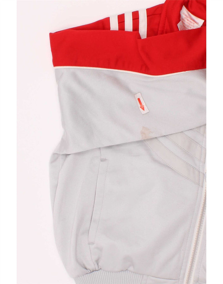 Jachetă de top pentru trening cu grafică Adidas pentru băieți 5-6 ani, gri Colorblock
