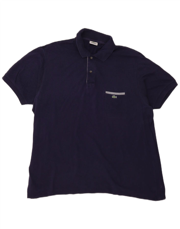 Tricou polo pentru bărbați LACOSTE Mărimea 7 2XL Bumbac bleumarin