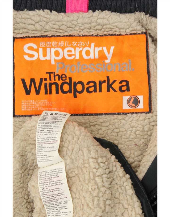 Jachetă Parka Windparka Superdry pentru femei UK 16 Poliester negru mare
