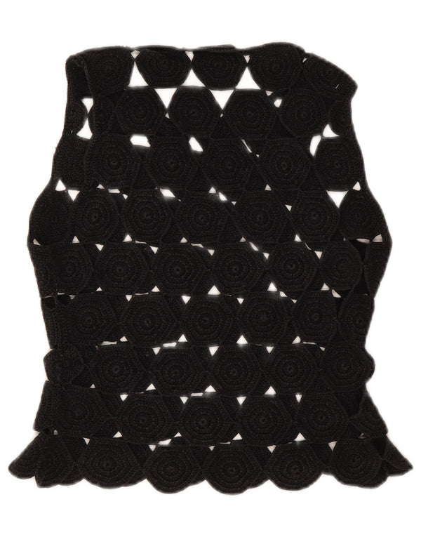 Max & Co. Crop Top Crochet fără mâneci pentru femei UK 10 Small Black