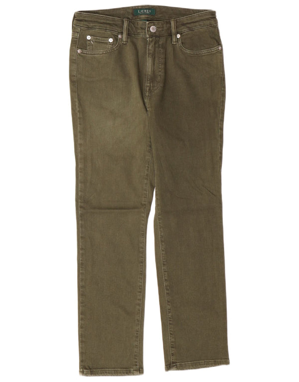 Blugi drepti pentru femei RALPH LAUREN US 6 Medium W28 L26 Kaki Bumbac