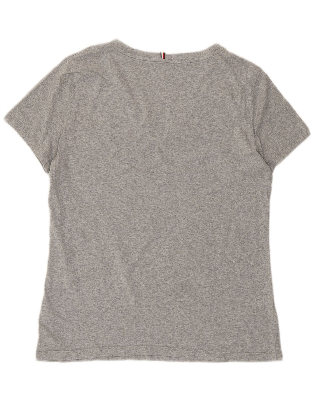 TOMMY HILFIGER Womens T-Shirt Top UK 14 Medium Grey Cotton Vintage Tommy Hilfiger and Second-Hand Tommy Hilfiger from Messina Hembry 