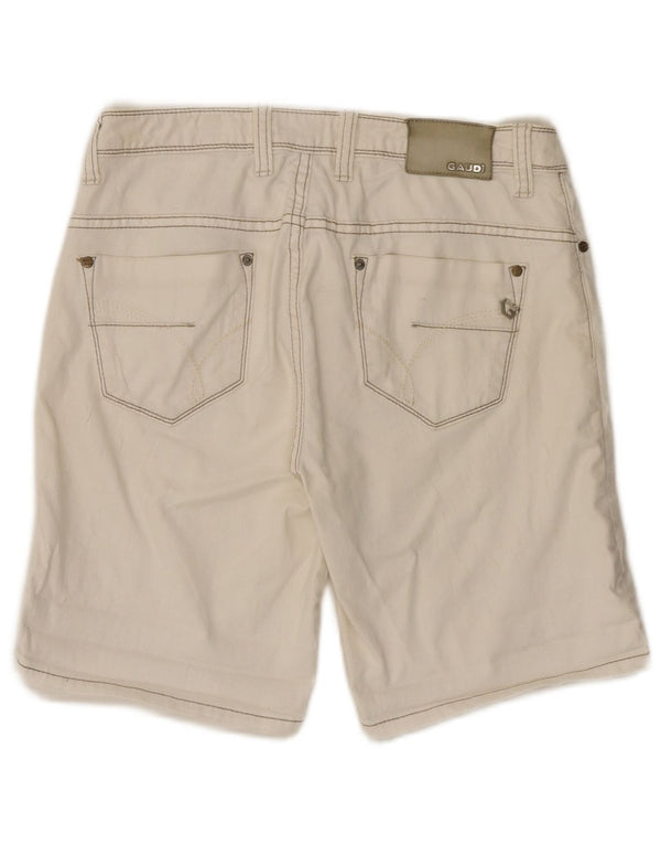Gaudi Womens Denim Shorts W28 Medium Off White Cotton