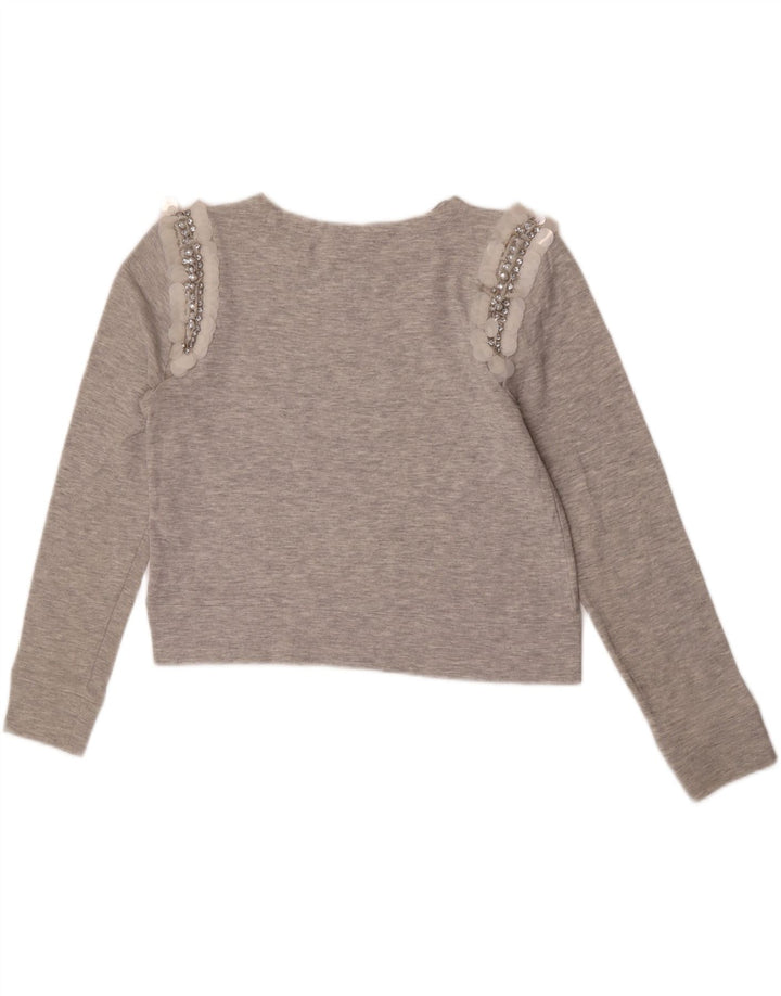 Pulover crop pentru femei Zara UK 12, bumbac cu pete gri mediu
