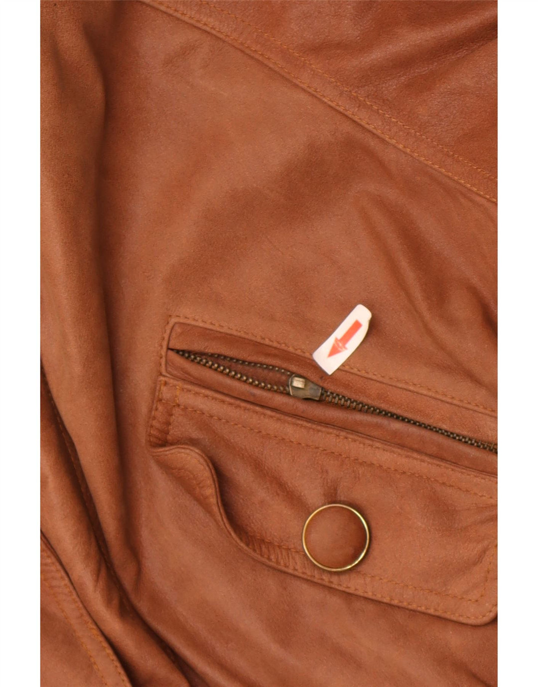 Jachetă de piele vintage pentru femei UK 18 XL maro