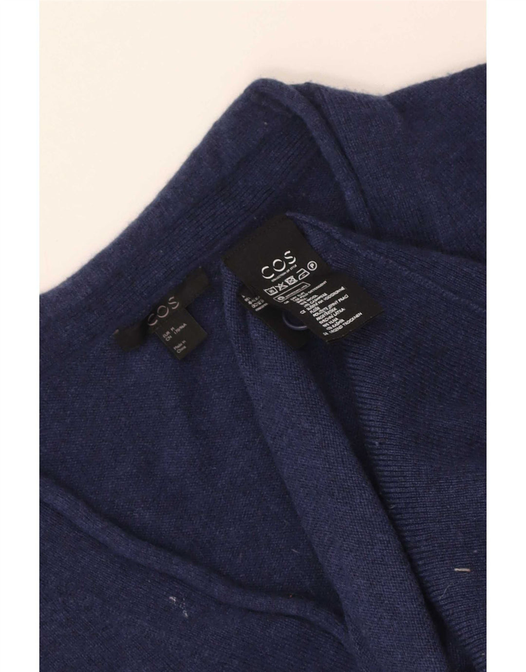 Pulover cardigan Cos pentru femei UK 14 Mediu Lână bleumarin