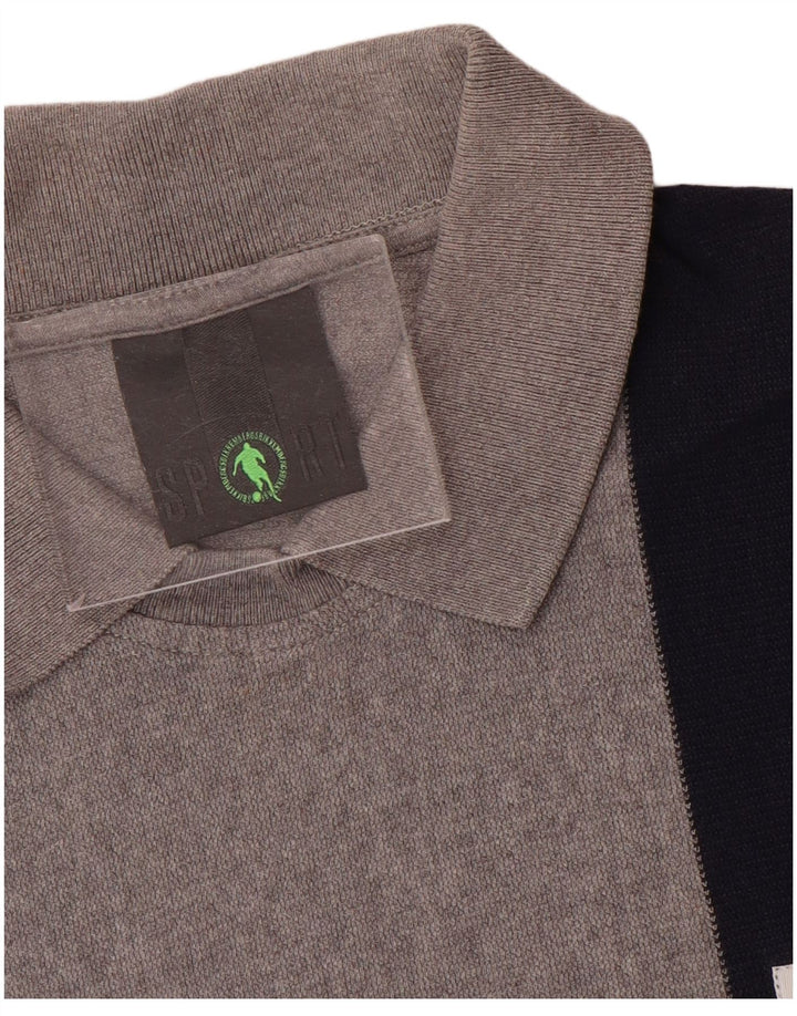 Tricou polo pentru bărbați Bikkembergs, bumbac color bloc, gri mic