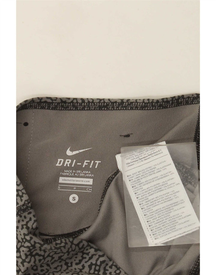 Leggings Capri Nike Dri Fit pentru femei, cu model abstract, UK 10, gri mic