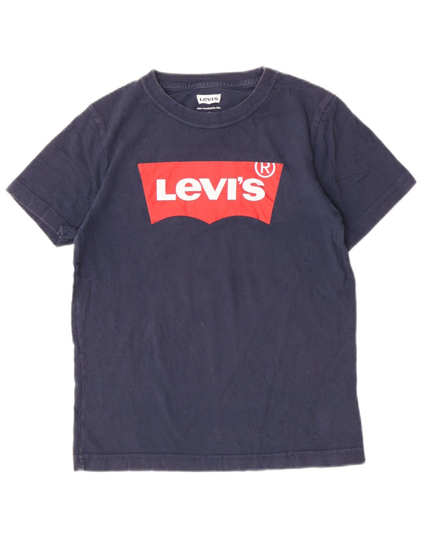 Levi's Boys Regular Graphic T-Shirt Top 9-10 Years Navy Blue Cotton