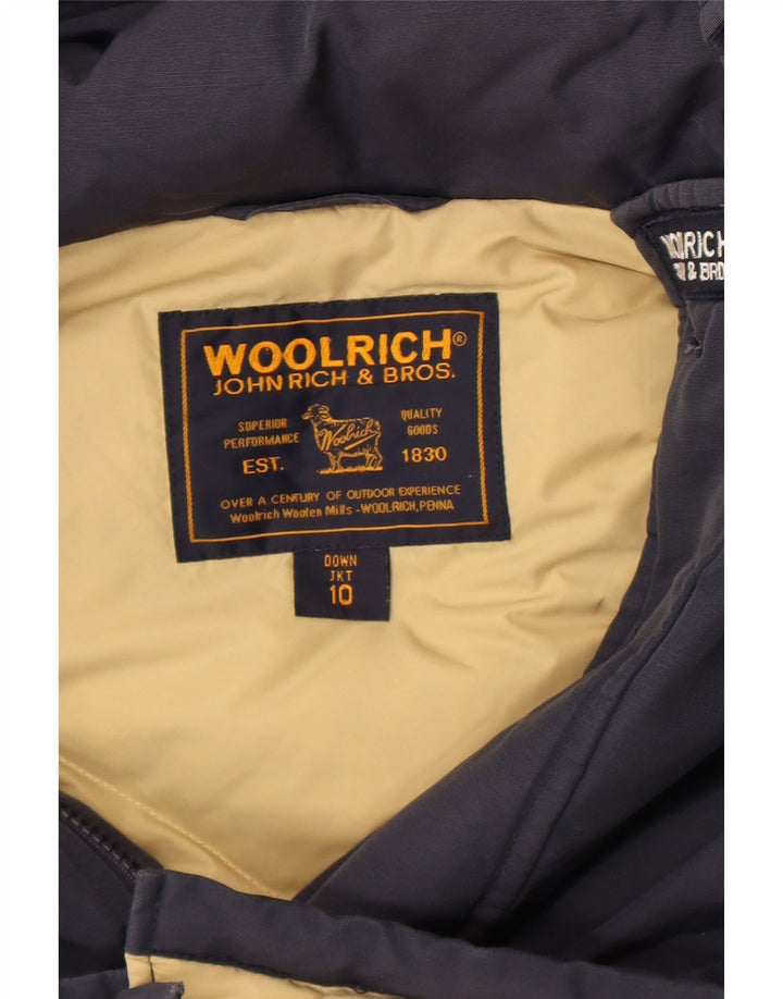 Jachetă căptușită cu glugă Woolrich pentru băieți 9-10 ani, bleumarin