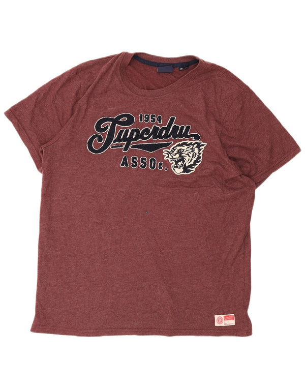 Tricou grafic pentru bărbați Superdry Top 2XL Bumbac Burgundy