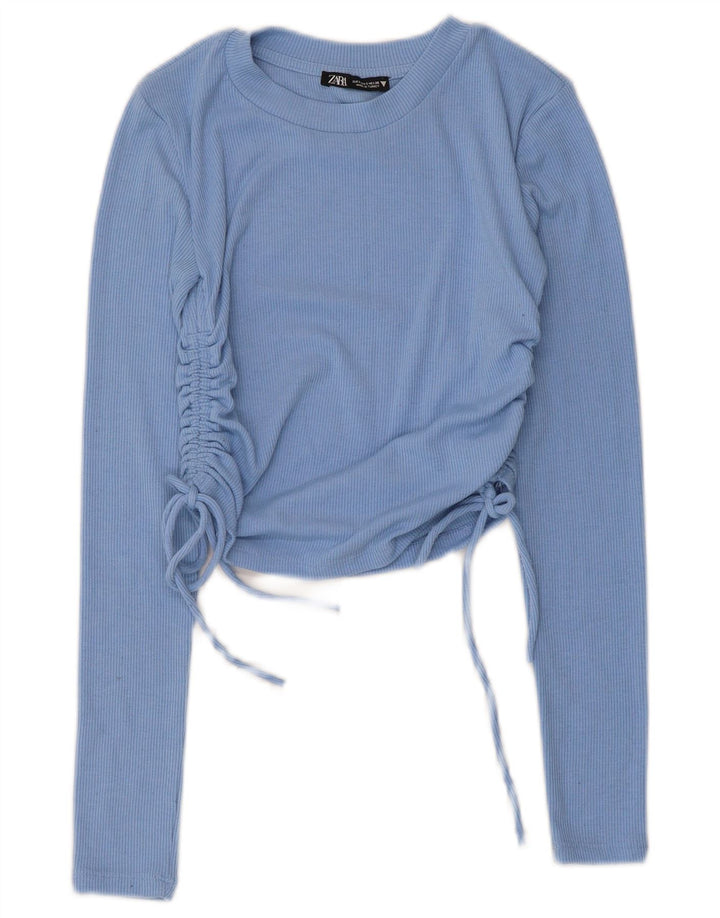 Bluză cu mânecă lungă pentru femei Zara UK 8 Small Blue