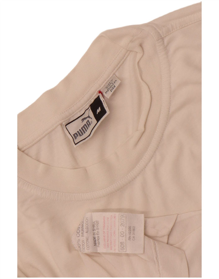 Tricou cu grafic Puma pentru bărbați Top, mediu, alb, bumbac