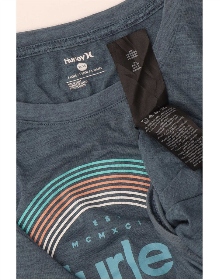 Tricou grafic pentru bărbați Hurley Top XL poliester albastru