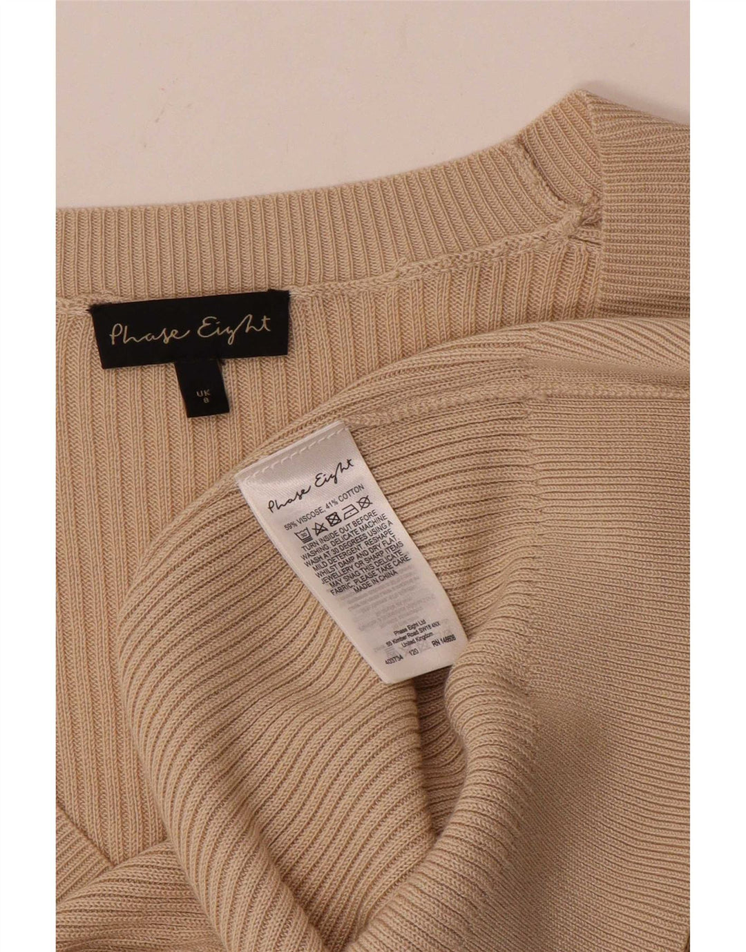 Pulover cardigan pentru femei Phase Eight UK 8 Small Beige Viscose