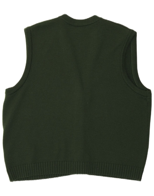 Pulover cardigan fără mâneci pentru femei Aspa EU 46 XL verde poliacrilic