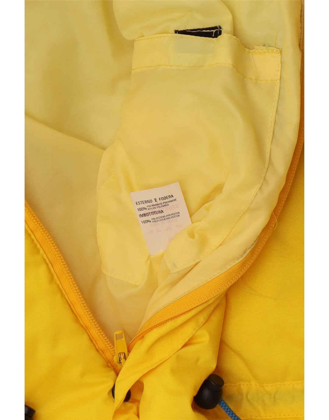 Jachetă căptușită cu glugă vintage pentru bărbați IT 48, galben mediu, poliamidă color bloc