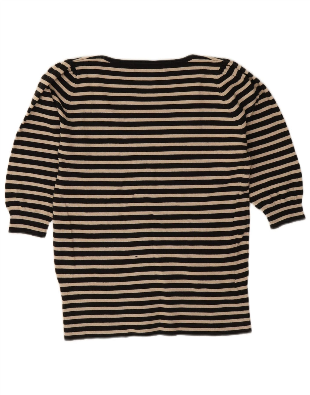 Top pentru femei Zara cu mâneci 3/4 UK 12, bumbac cu dungi negre medii