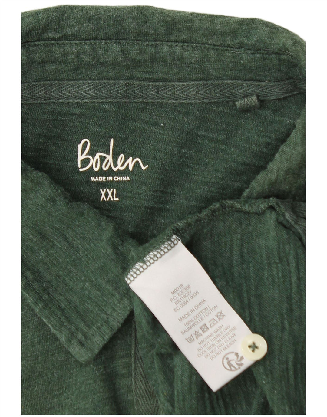 Cămașă polo cu mânecă lungă pentru bărbați BODEN, bumbac verde 2XL