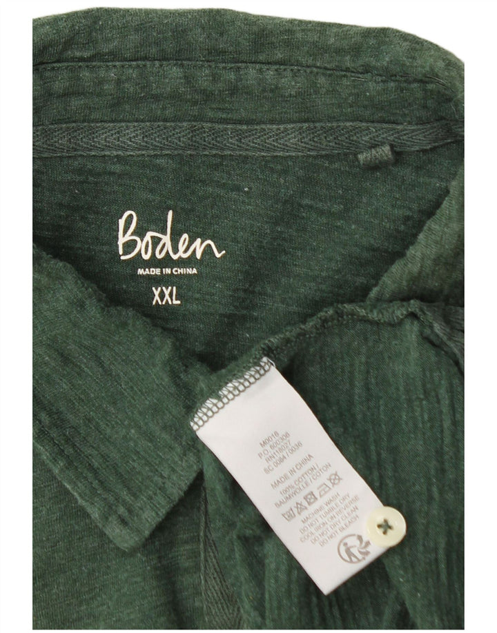 Cămașă polo cu mânecă lungă pentru bărbați BODEN, bumbac verde 2XL