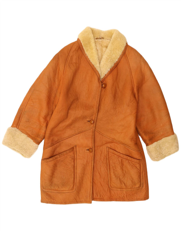 Palton pentru femei Trussardi din shearling UK 18 XL din piele bej