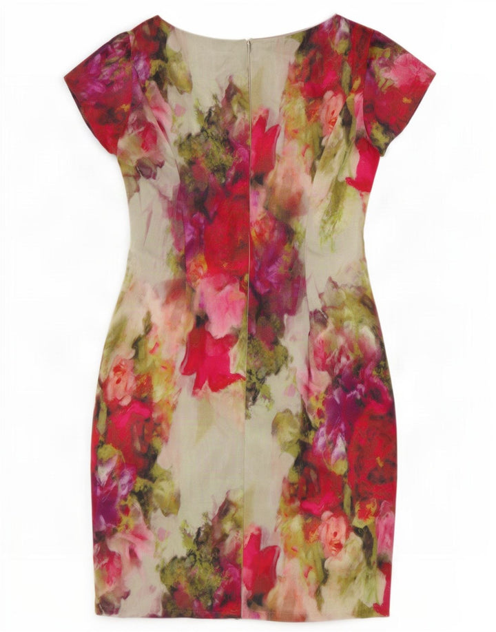 L.K. Rochie Bennett pentru femei UK 12 Mătase florală multicoloră medie