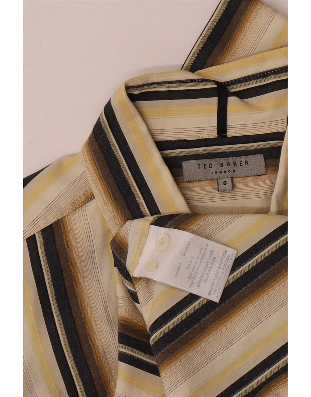 Cămașă pentru bărbați Ted Baker Mărimea 6 2XL Bumbac cu dungi bej