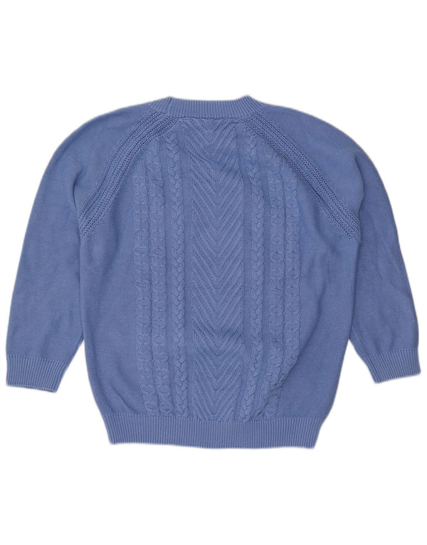 Crew Clothing Pulover pentru femei cu mâneci 3/4 cu gât, UK 14, mare, albastru, bumbac