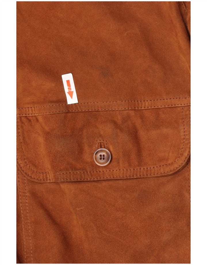 Jachetă vintage pentru bărbați din piele intoarsa IT 52 XL maro din piele retro