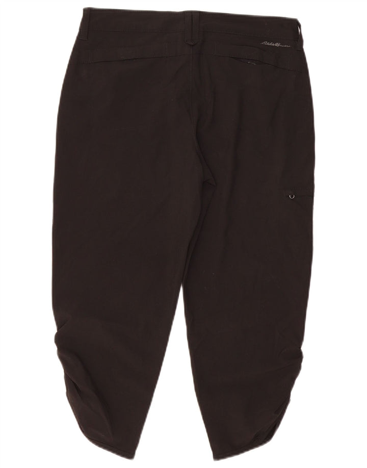 Pantaloni capri cargo pentru femei Eddie Bauer US 2 XS W30 L21 Poliester negru