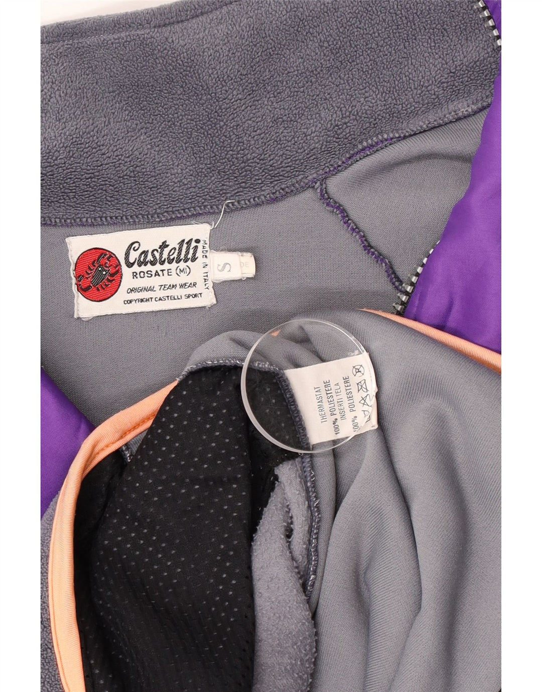 Jachetă de trening pentru bărbați Castelli, mov, poliester color bloc