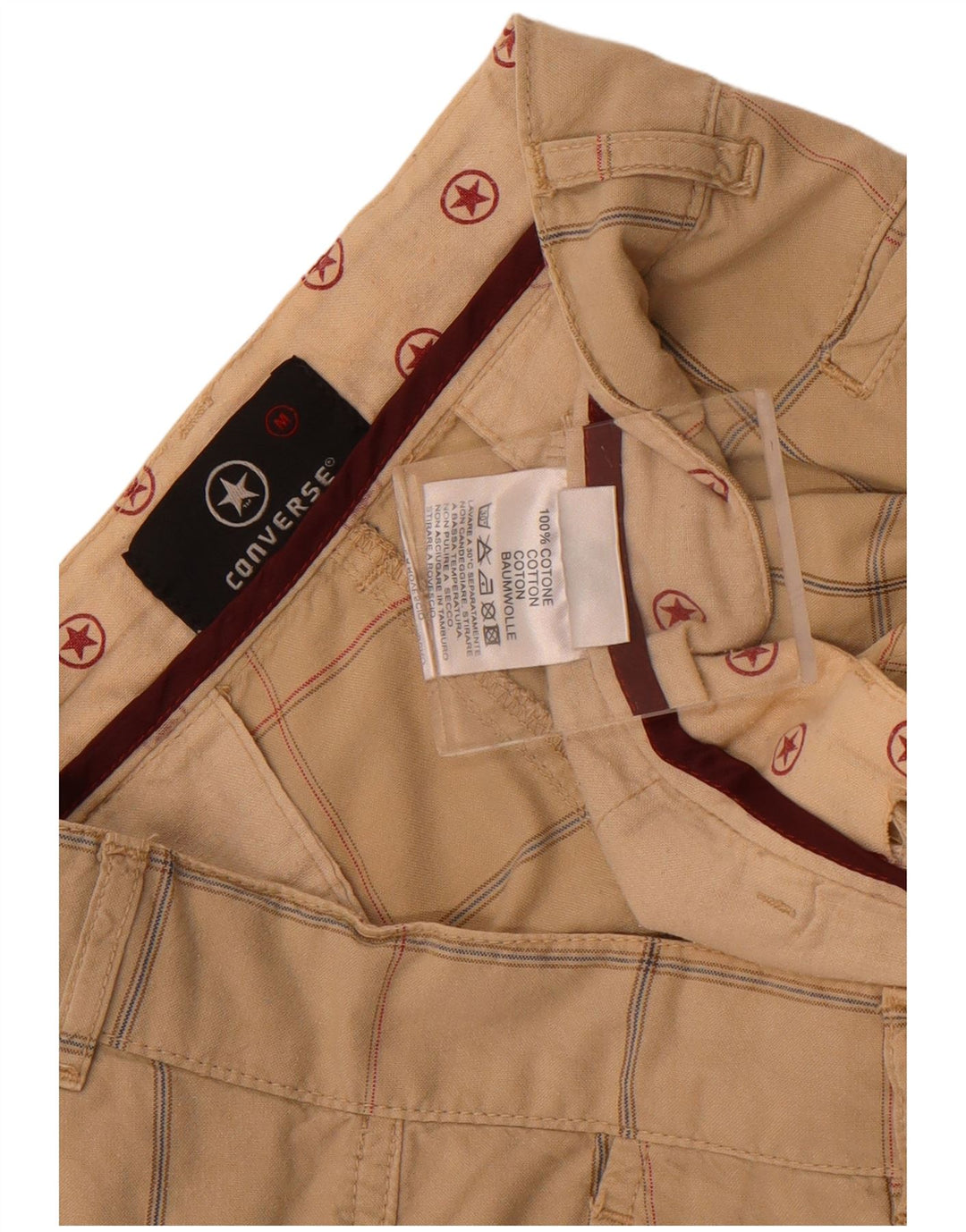 Pantaloni scurți chino Converse pentru bărbați, medii W32, bej, din bumbac