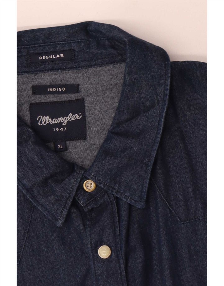 Cămașă din blugi pentru bărbați Wrangler, cu formă regulată, XL, bumbac bleumarin