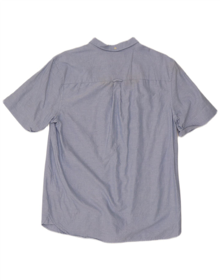 Cămașă cu mânecă scurtă Lyle & Scott pentru bărbați, bumbac albastru mare