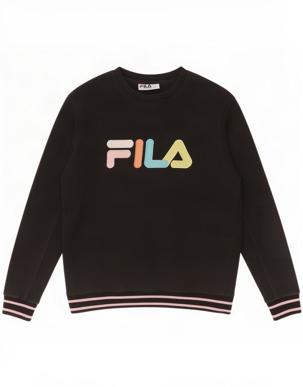 Pulover cu grafic pentru femei Fila, UK 18 XL, bumbac cu dungi negre