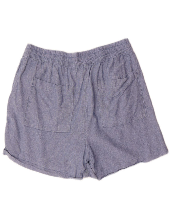 Marks & Spencer Pantaloni scurți casual pentru femei UK 12 Medium W30 Blue Linen