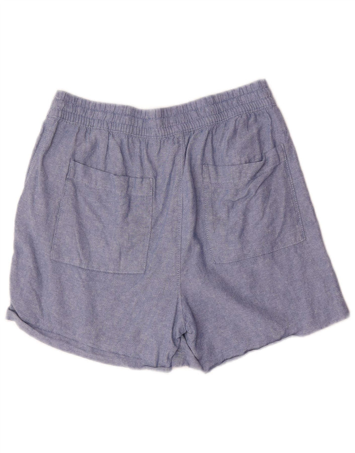 Marks & Spencer Pantaloni scurți casual pentru femei UK 12 Medium W30 Blue Linen