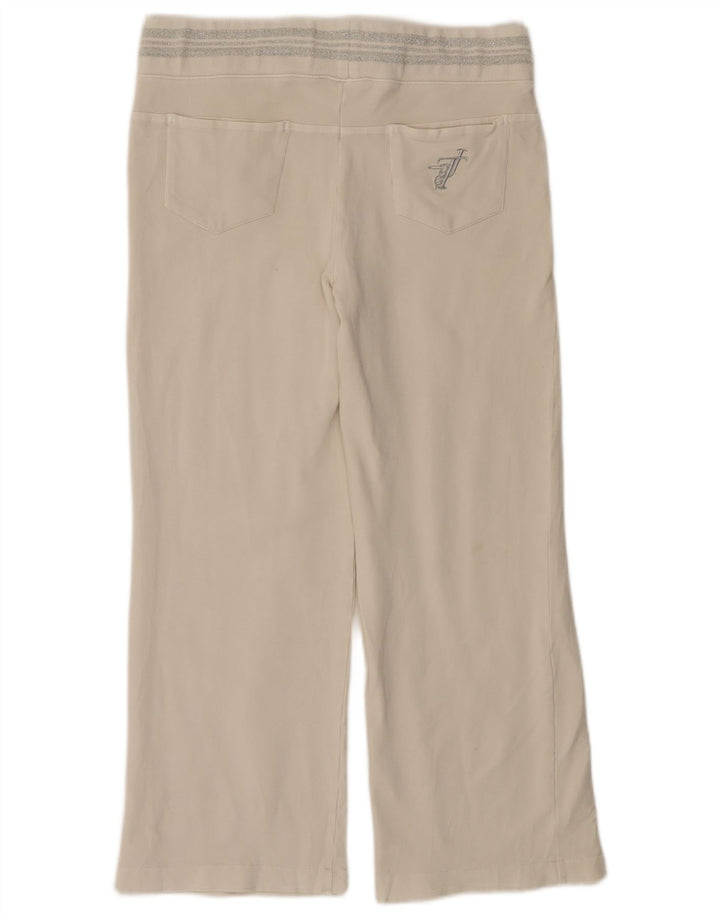 TRUSSARDI Pantaloni de trening pentru femei UK 14 Bumbac alb mediu mediu