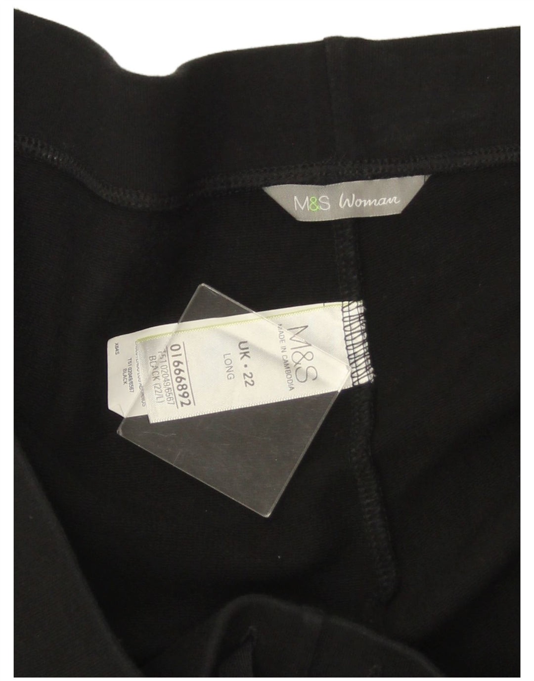 MARKS & SPENCER Pantaloni de trening pentru femei UK 22 3XL Bumbac negru