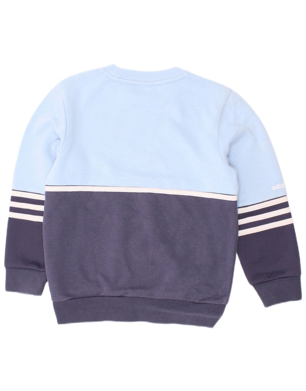 Hanorac cu grafic pentru băieți Adidas Pulover 5-6 ani, albastru, bumbac color bloc