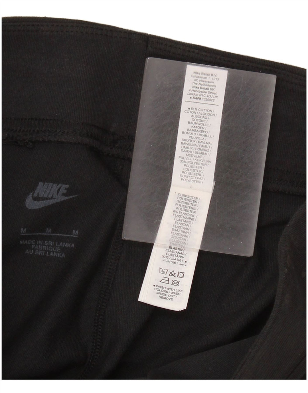 Leggings grafic NIKE pentru femei UK 12, bumbac mediu negru