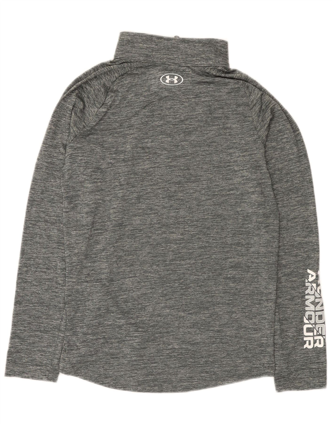 Top de trening Under Armour pentru fete cu pulover grafic 11-12 ani mare, gri