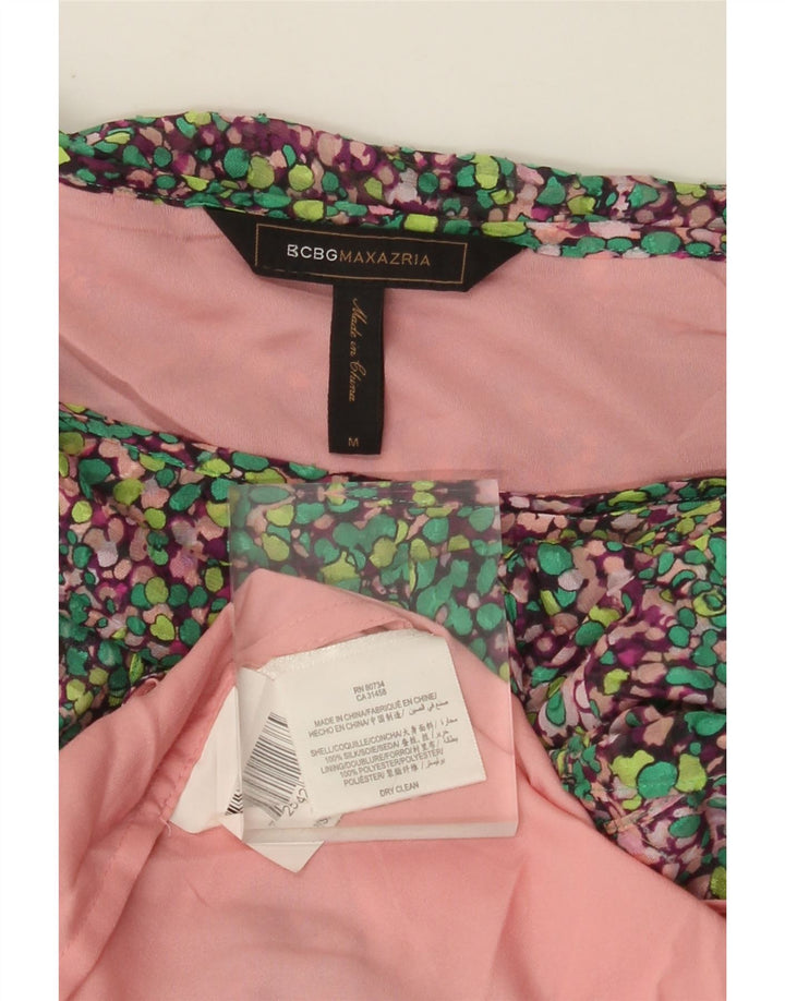 BCBGMAXAZRIA Rochie pentru femei cu un singur umăr UK 14 Medium Multicolor Mătase