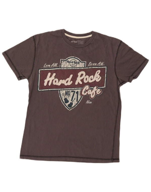 Hard Rock Cafe Mens Nice Graphic T-Shirt Top Medium Grey Cotton