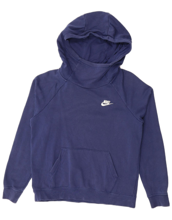 Pulover supradimensionat cu glugă Nike pentru femei UK 10 mic bumbac bleumarin